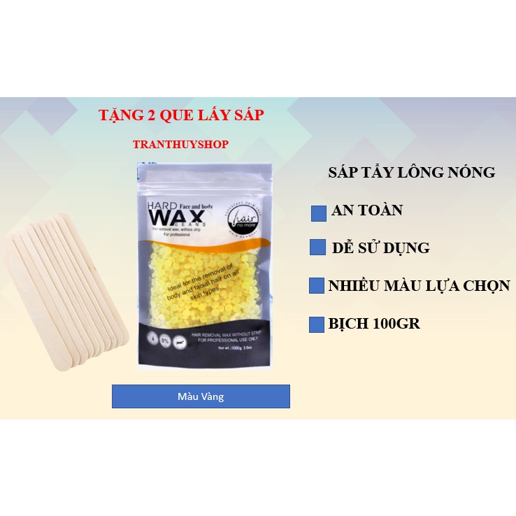 Sáp Wax Lông Nóng HARD WAX BEANS 100G chuẩn tặng kèm que.