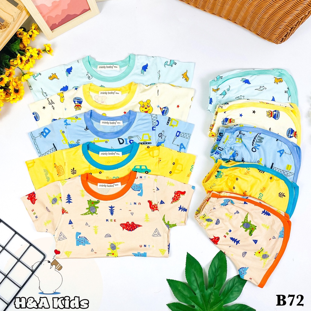 [Bé 20-33kg] Bộ ngắn tay thun lạnh in toàn thân SIZE ĐẠI MINKY MOM cho bé trai bé gái từ 20-33kg