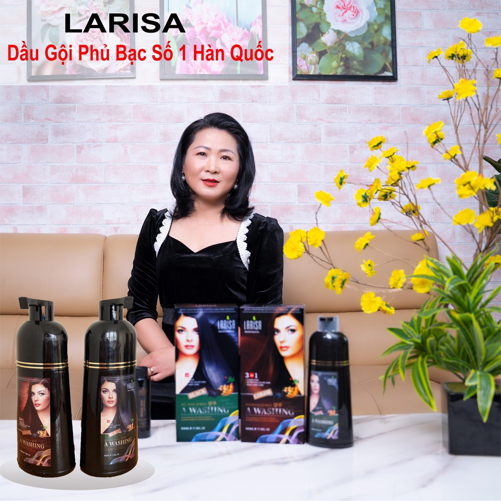 Dầu Gội Phủ Bạc Larisa, Dầu Gội Đen Tóc Hàn Quốc Chính Hãng 500ml