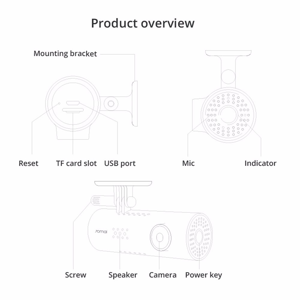 Máy quay hành trình Xiaomi 70mai 1080P HD hồng ngoại size nhỏ | BigBuy360 - bigbuy360.vn