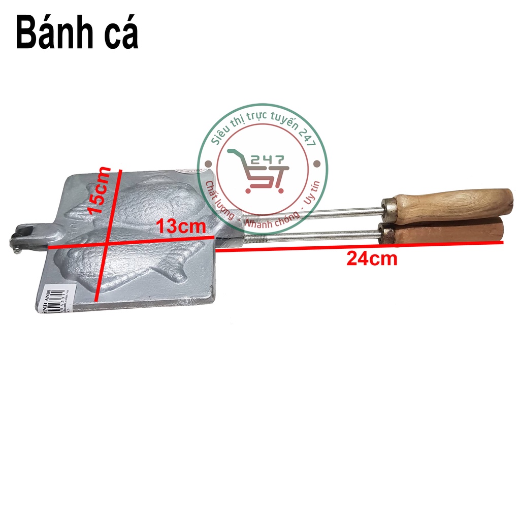 Khuôn nướng làm bánh cá Nhật kẹp chống dính 2 bánh Huỳnh Anh