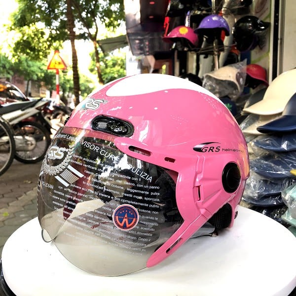 ♥️ Shop Uy Tín ♥️ Mũ bảo hiểm nửa đầu có kính grs A102 kính, hàng chính hãng đạt chuẩn có mã quét