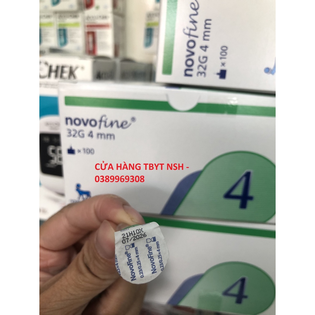 ❤ Đầu kim tiêm kim chích tiểu đường Novofine 32G 4mm Novo Nordisk Đầu kim tiêm tiểu đường NOVOFINE 32G 4mm