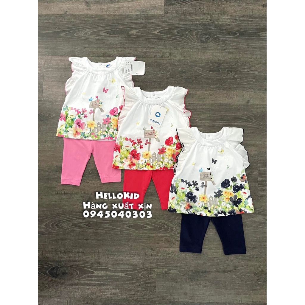 B169-Bộ áo riềm cánh tiên kèm legging mor bé gái
