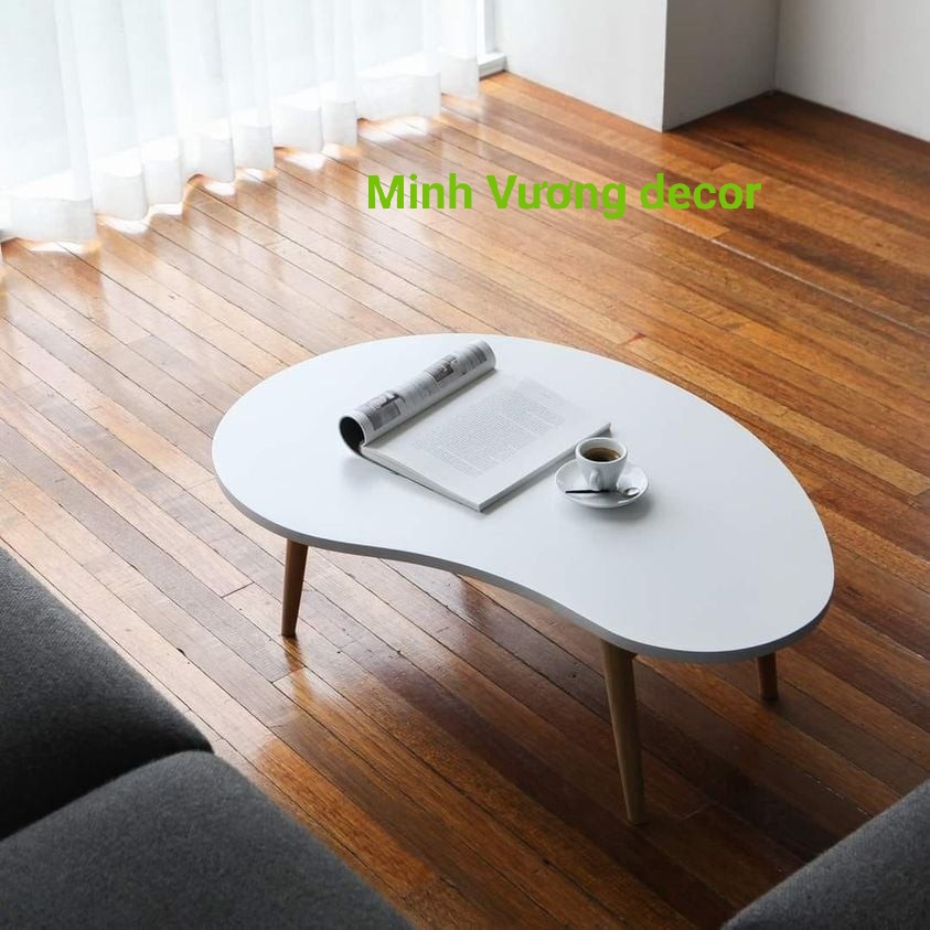 Bàn trà, bàn sofa hình hạt xoài, hạt đậu bệt chân gỗ tự nhiên sang trọng( tặng kèm 1 khung ảnh a5)