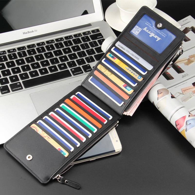 ID Credit Card Men's Long Wallet Pu Leather Cash Holder Business Card Holder