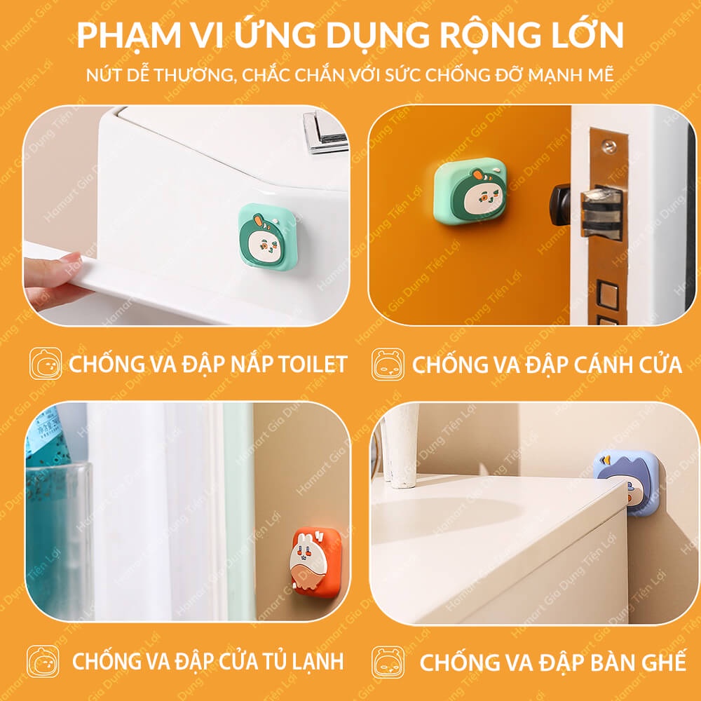 Nút Chống Va Đập Cửa Dán Bảo Vệ Tường Hamart Keo 3M Siêu Dính Chống Ồn Cao Cấp