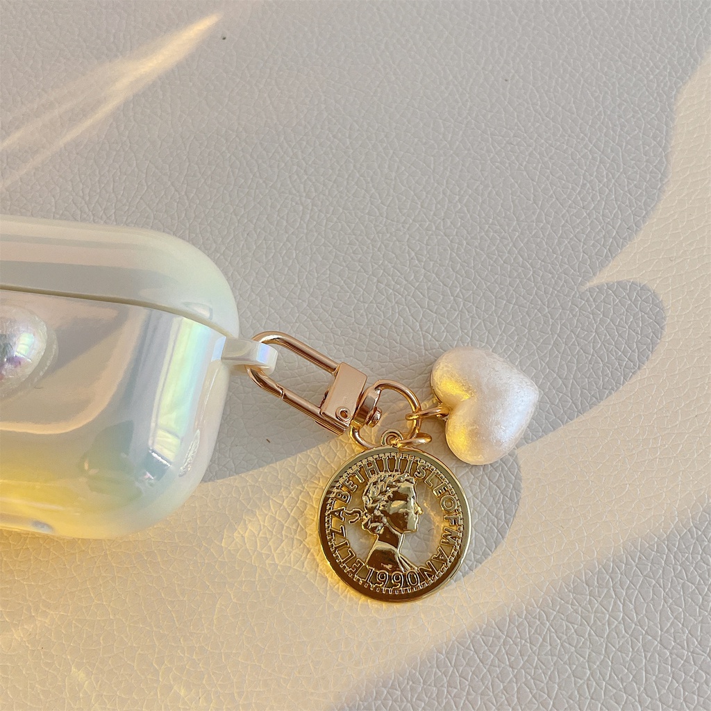 Vỏ bọc bảo vệ hộp sạc tai nghe bluetooth không dây airpods 1/2/pro 3 2021 họa tiết trái tim