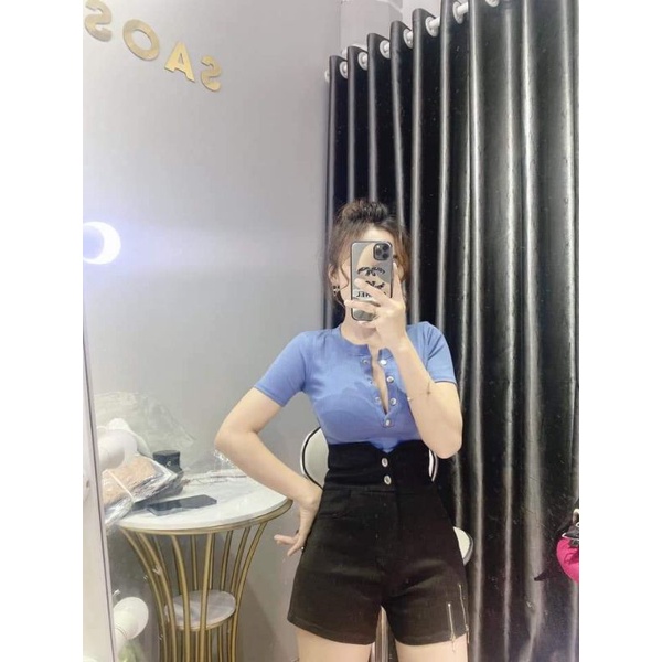 Quần sọt lưng siêu cao ảnh thật