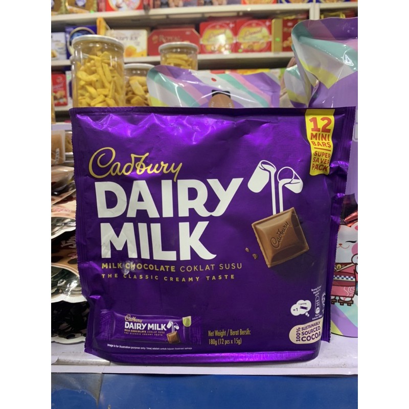 Socola Sữa Cadbury Dairy Milk Gói 180g ( 10 Thanh )