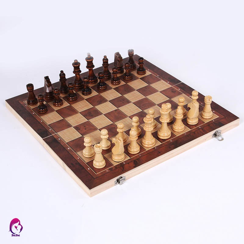 ♦♦ 3 in 1 Wooden Board Game Set Compendium Games Chess Backgammon Draughts