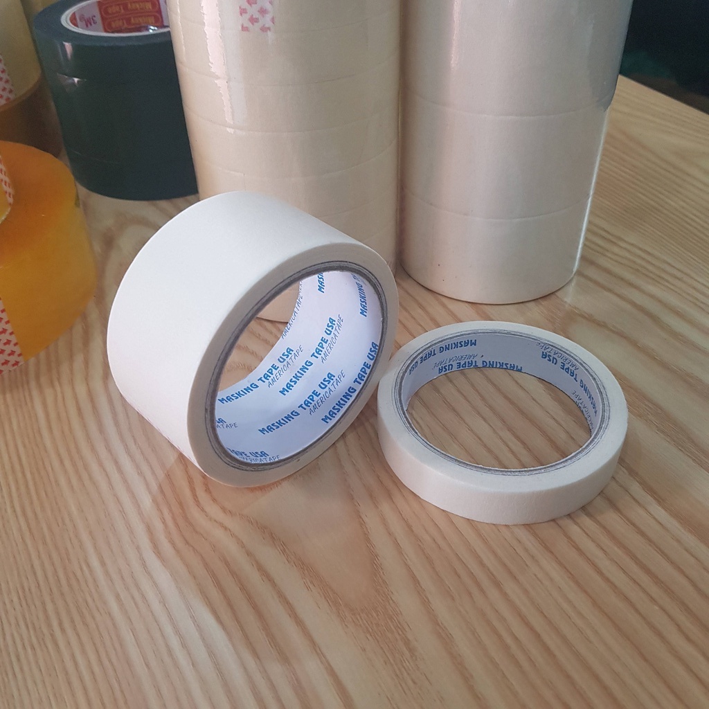 Băng dính giấy Masking Tape bản 2cm 16m [XẢ KHO]