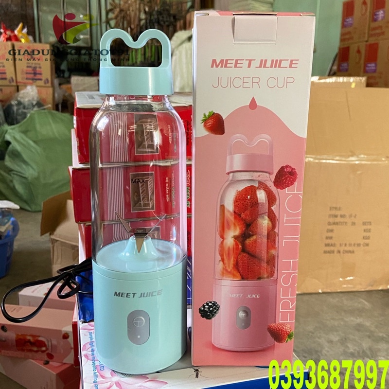 [Mã ELHA22 giảm 5% đơn 300K] Máy xay sinh tố cầm tay mini/ Máy xay đa năng Meet Juice Xay cực nhanh