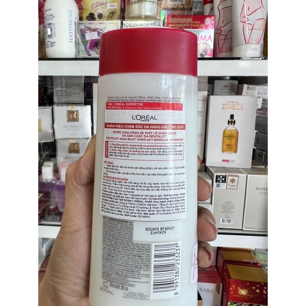 nước hoa Hồng lorea 200ml chai màu đỏ chống lão hoá sáng da se khít chân lông (hàng chính hãng)