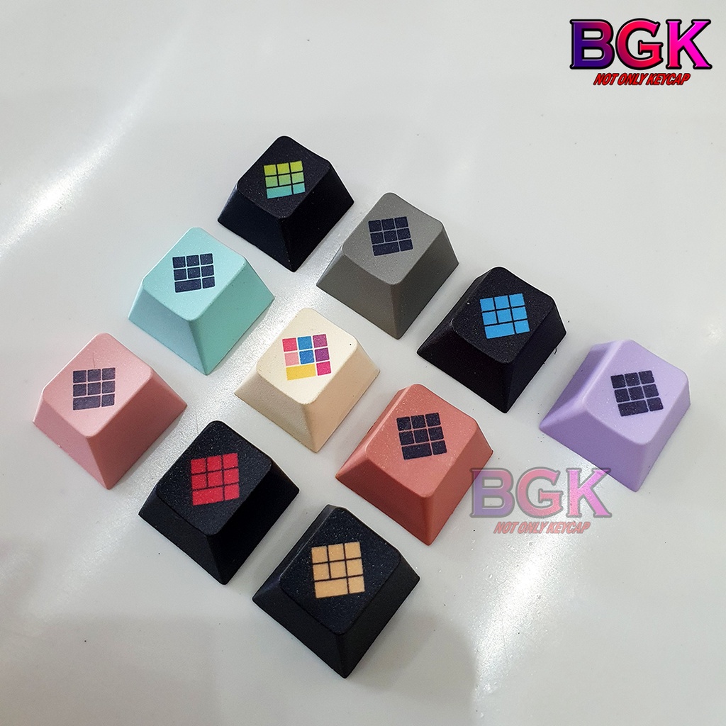 Keycap Lẻ Hình Vuông xếp gạch Cherry profile in dye sub ( keycap resin độc lạ )( Keycap Artisan )