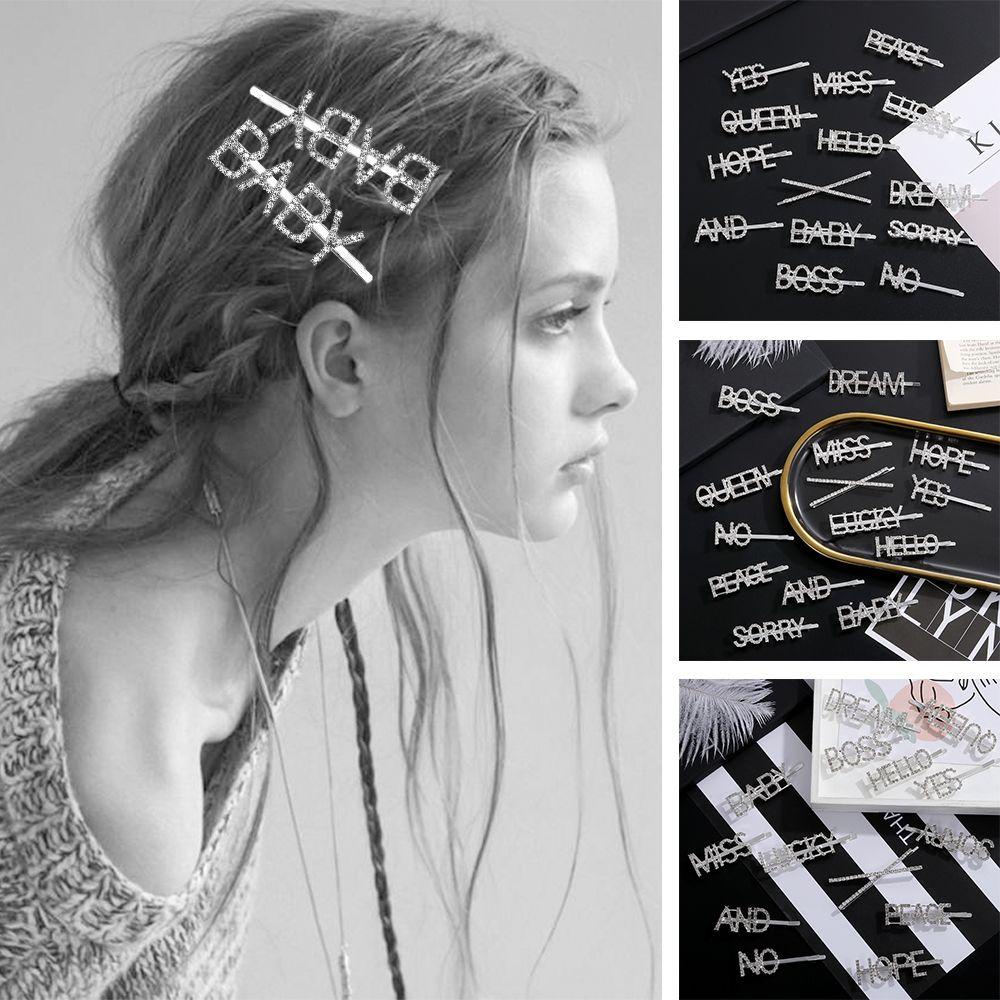 Kẹp Tóc Họa Tiết Chữ Thời Trang Xinh Xắn|Trâm Cài Tóc Cho Nữ