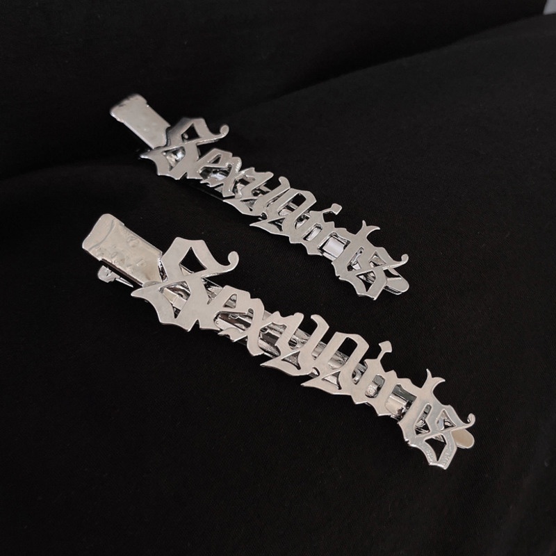 Kẹp tóc mái bên bằng kim loại màu bạc thời trang mùa hè cho nữ