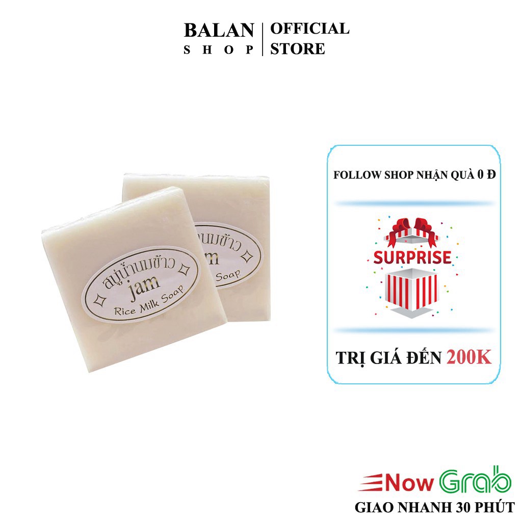 Bánh Xà Phòng Trắng Da Chiết Xuất Cám Gạo Thái Lan Jam Rice Milk Soap 65g