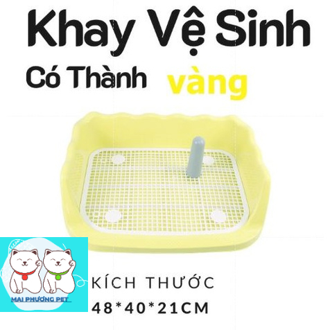 Khay vệ sinh cho chó có tường chắn có cọc