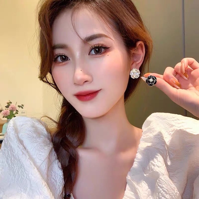Đôi Bông Tai Bạc 925 Hình Hoa Trà Thời Trang Cho Nữ
