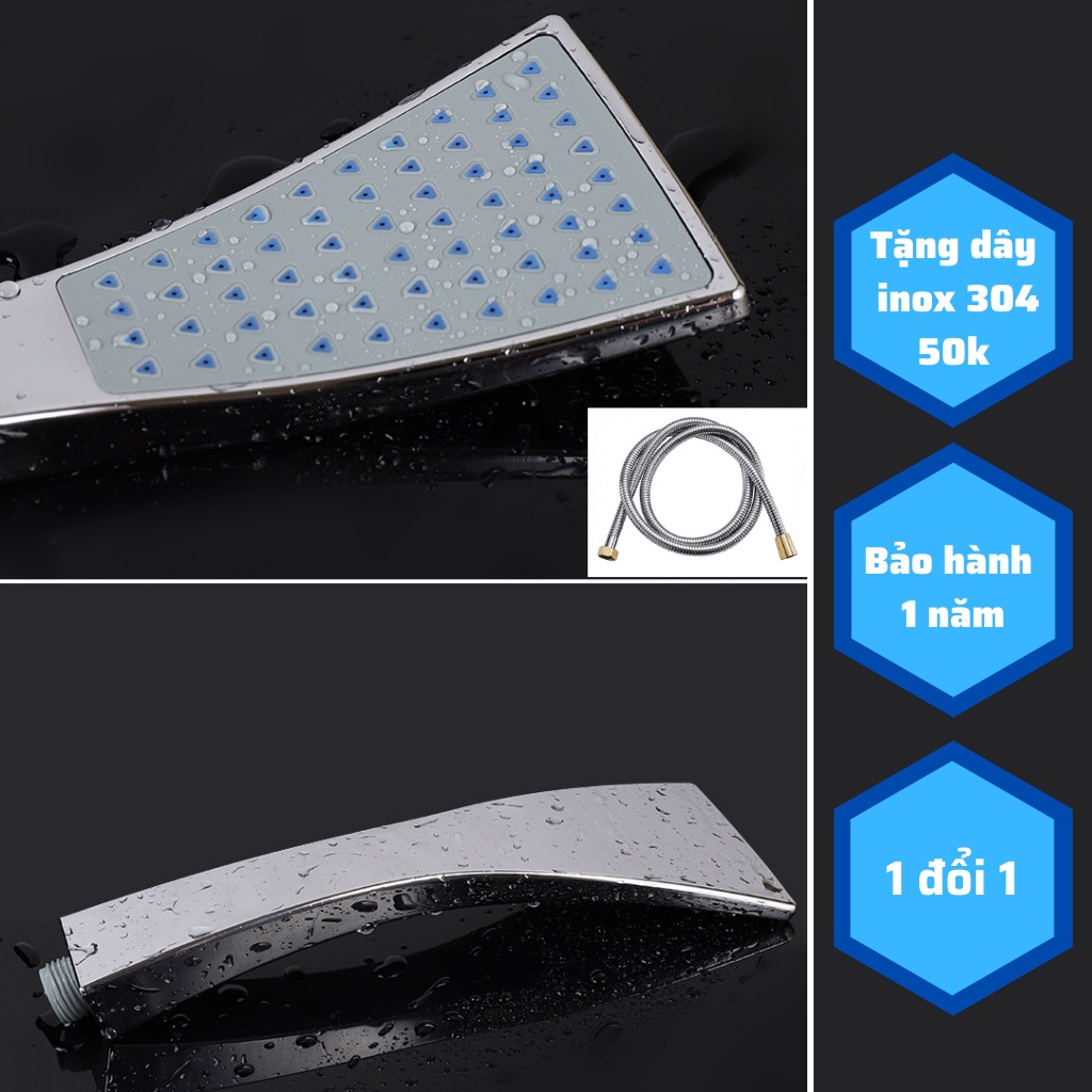 Vòi hoa sen,vòi tắm massage mặt mỏ vịt tặng dây inox 304 trị giá 50k VVN128