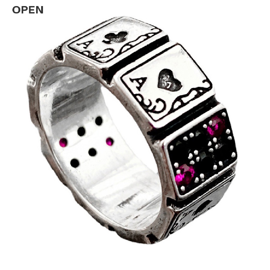 Op Nhẫn Đính Đá Zircon Hình Thẻ Bài Thời Trang Tinh Tế Cổ Điển Quà Tặng Trang Sức Cho Nữ my