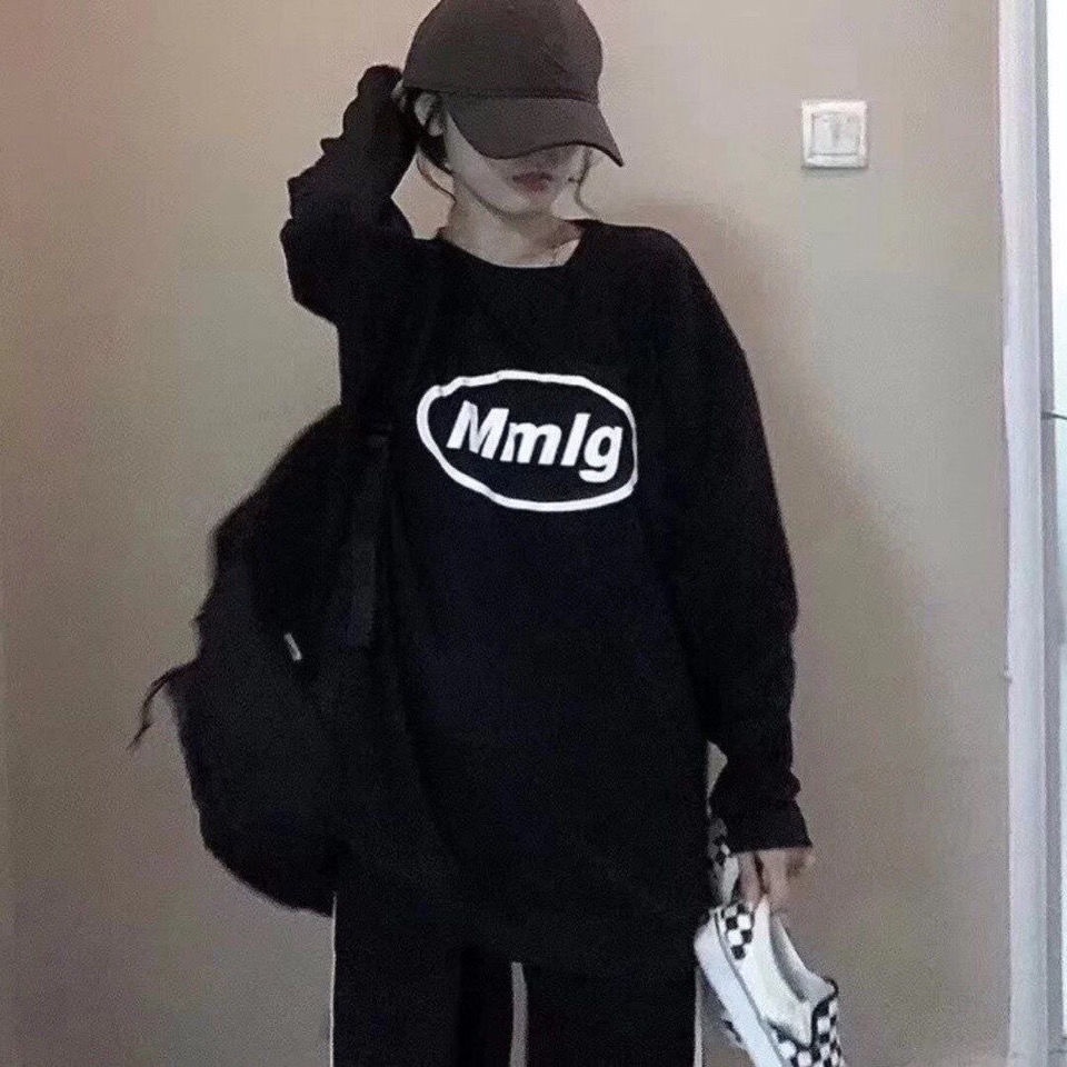 Áo Sweater Cổ Tròn Dáng Rộng In Chữ Thời Trang Xuân Thu Dành Cho Nữ | BigBuy360 - bigbuy360.vn