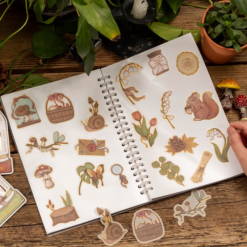 Bộ 30 Tấm Sticker Dán Trang Trí Phong Cách Vintage