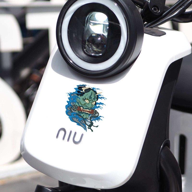 1 Đề Can Dán Trang Trí Xe Hơi / Xe Máy Oni Samurai Hình Prajna Phản Quang Chống Nước DIY