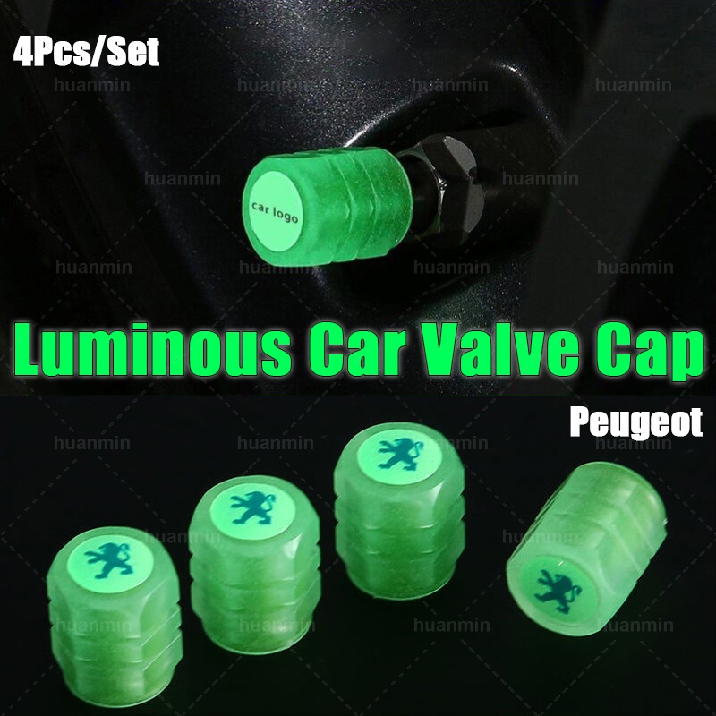 Nắp Van Bánh Xe Dạ Quang Chống Bụi Chống Thấm Nước Cho Xe Peugeot 4008 Rcz 5008 206 207 307 301 308 408 3008 508