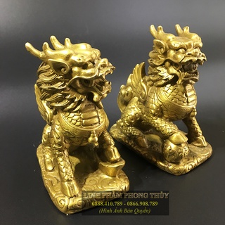 Cặp kỳ lân đồng nguyên chất cỡ Trung
