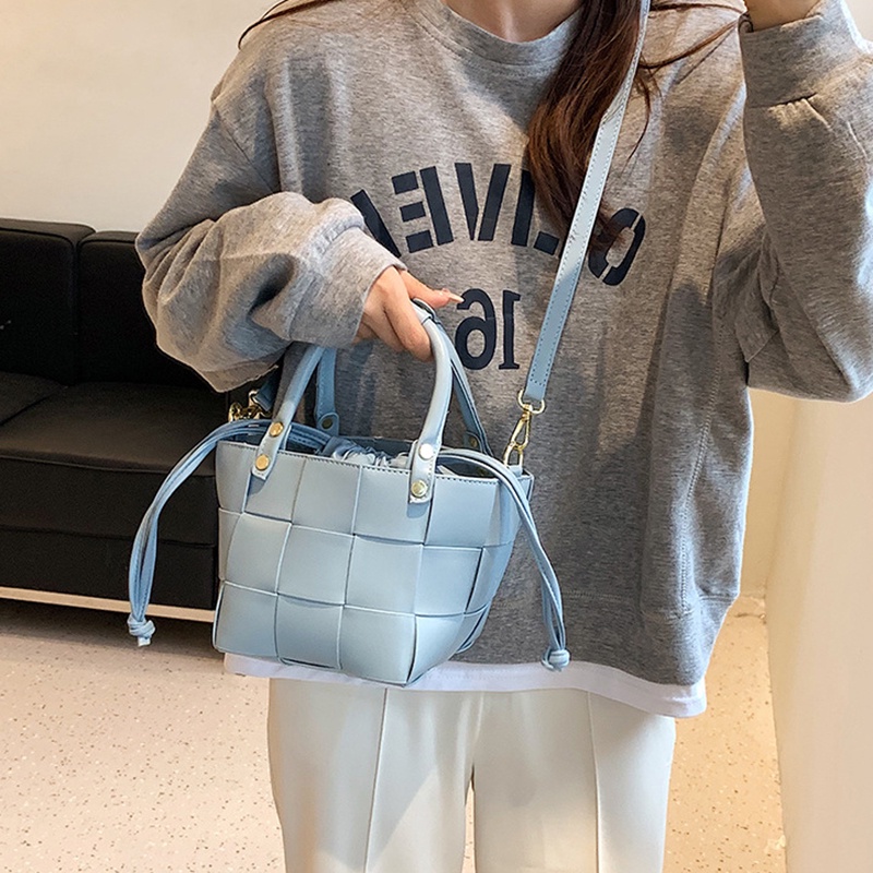 Túi Đeo Chéo Vải Dệt Màu Trơn Phong Cách retro Dành Cho Nữ