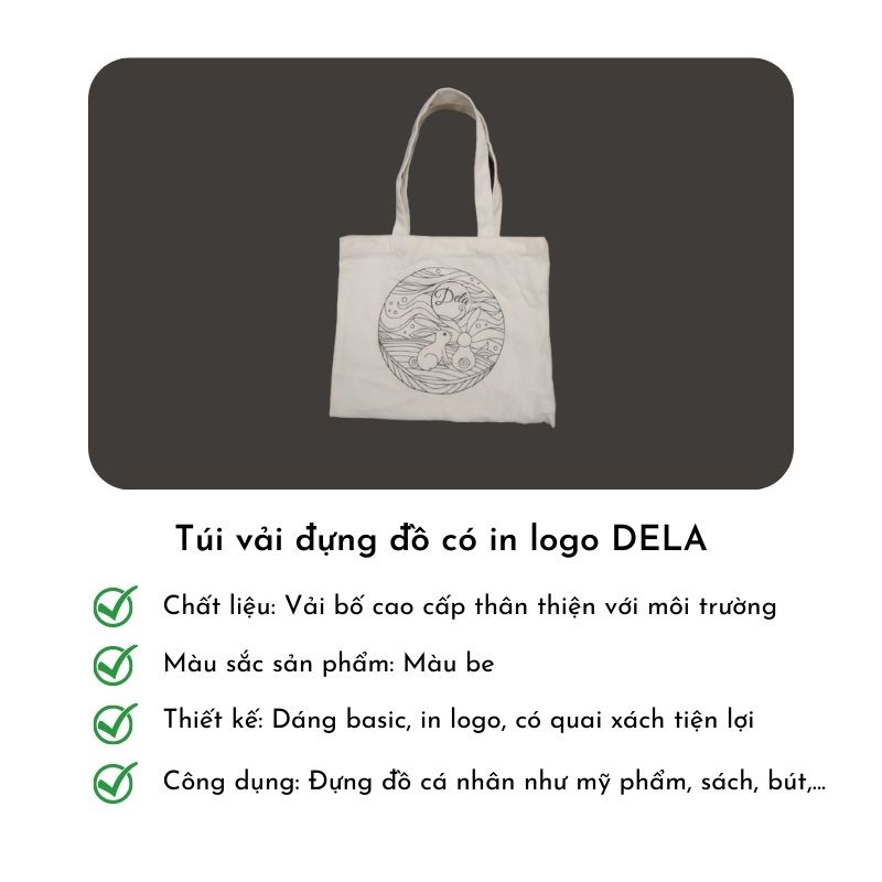 Túi vải tote Darkfox, túi vải canvas đeo vai đi học đi chơi vải mềm giá rẻ TTV01