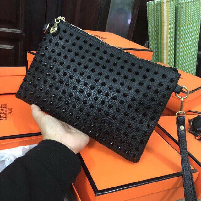 [ ẢNH CHỤP THẬT ] Clutch cầm tay bản to đinh