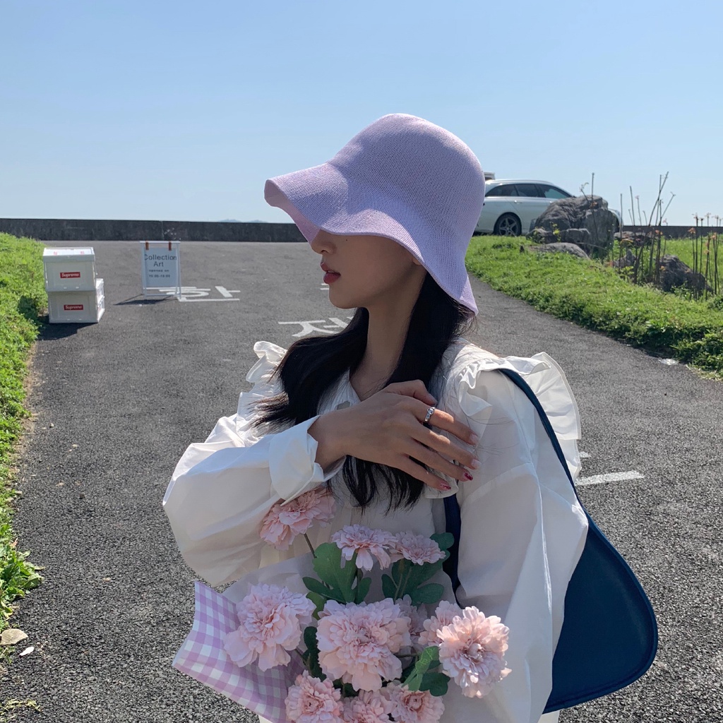 Nón Tai Bèo Vải Lụa Sữa Mỏng Thoáng Khí Màu Sắc Đơn Giản Dễ Phối Đồ Thời Trang Hàn Quốc Cho Nữ