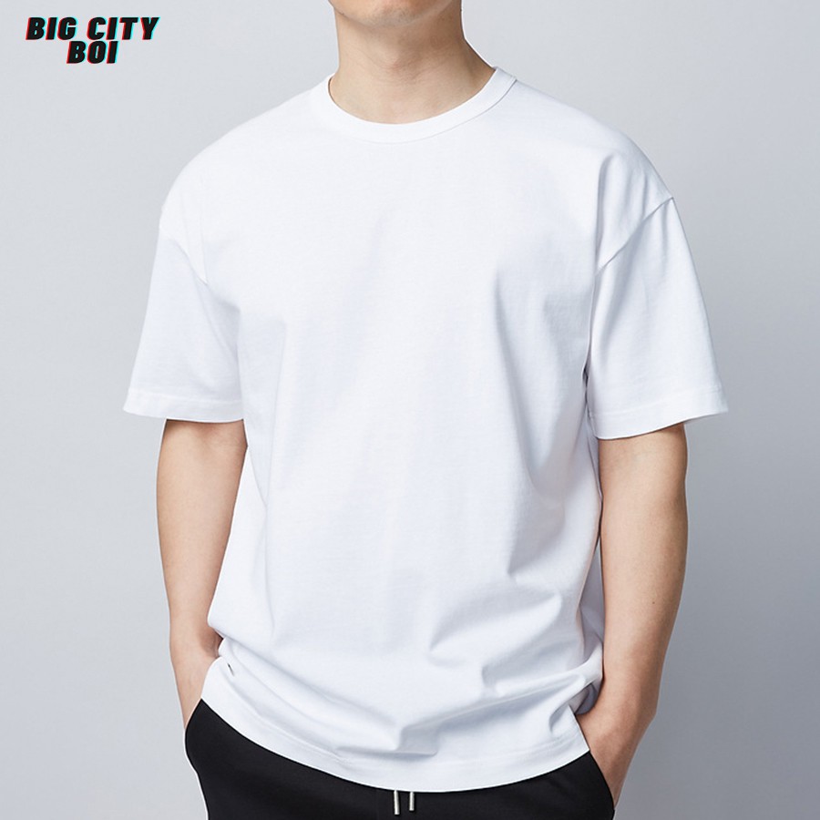 Áo thun unisex trơn tay ngắn,cổ tròn dáng unisex tay ngắn Basic Tee phông trơn-Big City Boi [Shop mới bán hòa vốn]