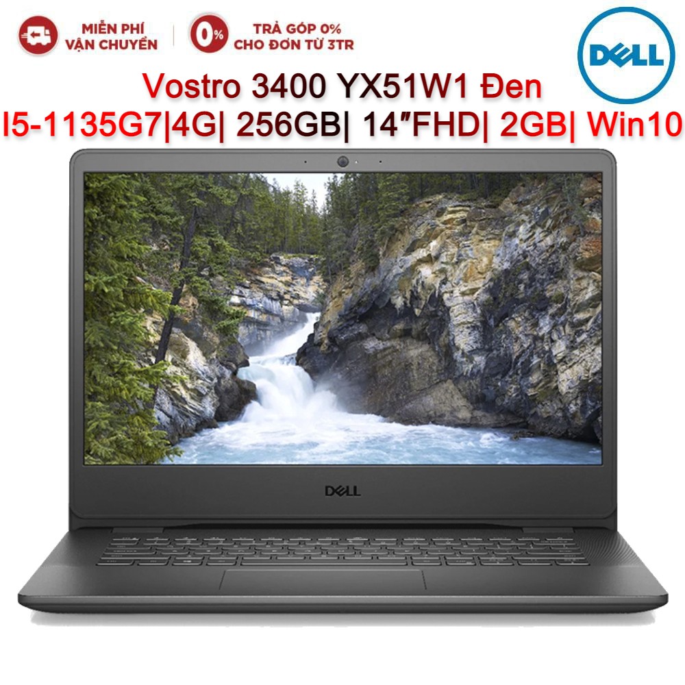 Laptop DELL Vostro 3400 YX51W1 I51135G7| 4G| 256GB| 14″FHD| VGA 2GB| WIN10 (Đen)