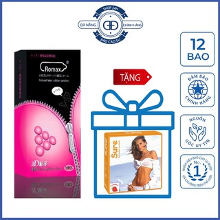 Bao Cao Su 💌1 hộp Bao Cao Su ROMAX 3D Loại Lớn (1 hộp - 12 bao) - Che Tên Sản Phẩm