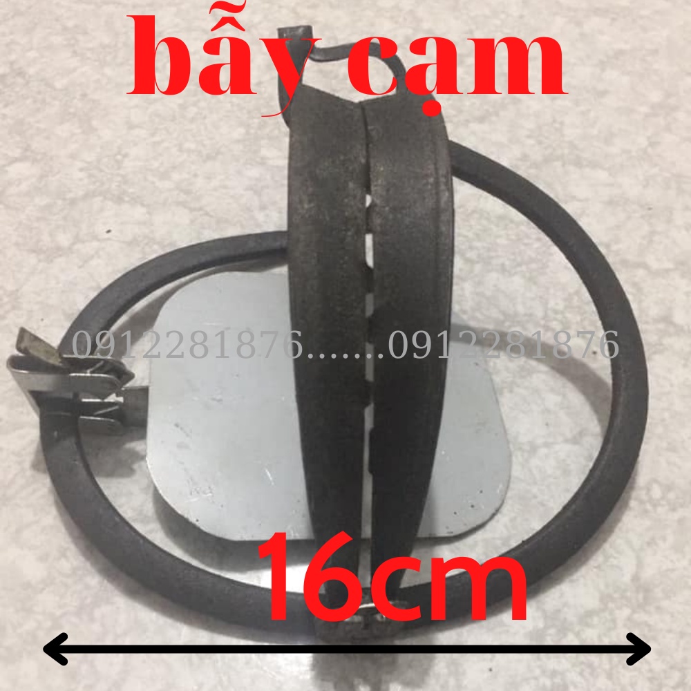 cạm bẫy thú hàm rộng 16 cm có nẫy,bàn đạp và dây phanh