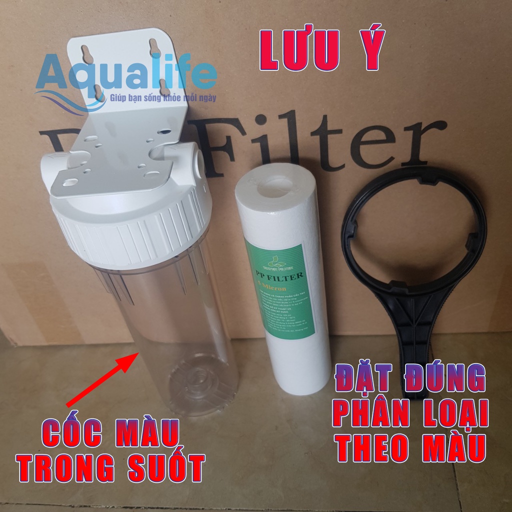 Combo bộ lọc nước đầu nguồn đầy đủ giá đỡ và phụ kiện