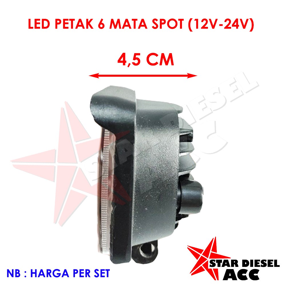 Đèn Pha Led 6 Bóng Siêu Sáng 18w 12v 24v