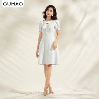 Đầm tay phồng nơ trắng DA1170 GUMAC