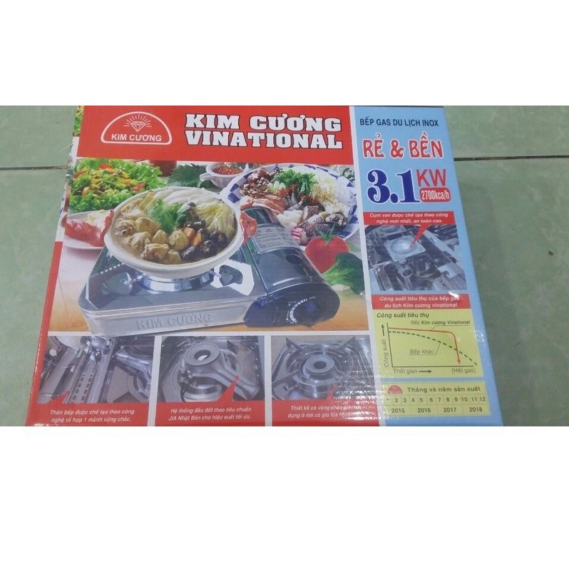 BẾP GA MINI KIM CƯƠNG-INOX