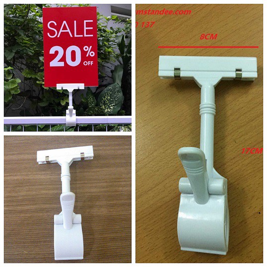 Kẹp quảng cáo, giấy sale, bảng giảm giá, ghi CTKM của shop thời trang, cửa hàng siêu thị, kẹp Wobbler V01- W