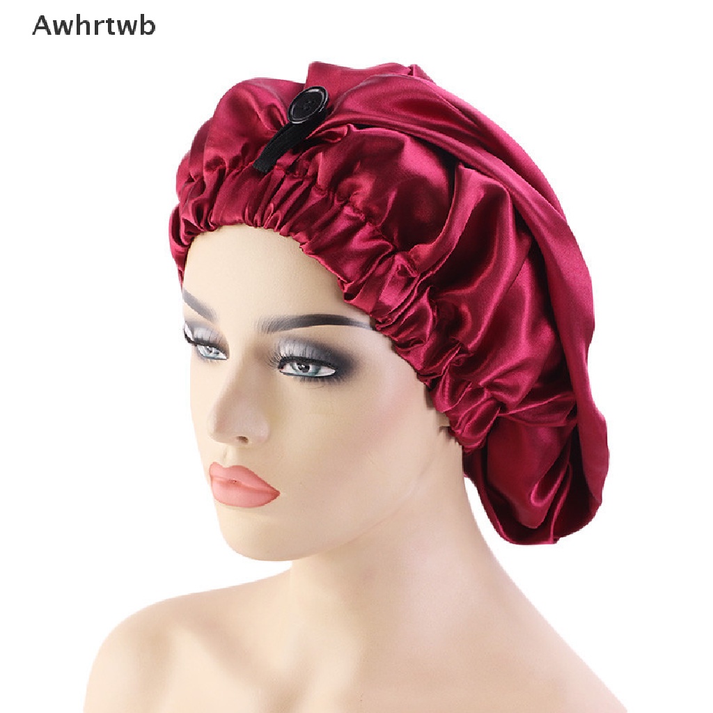 1 Mũ Trùm Đầu Ngủ Bằng Lụa Satin Siêu Lớn Dành Cho Nam Và Nữ Mới