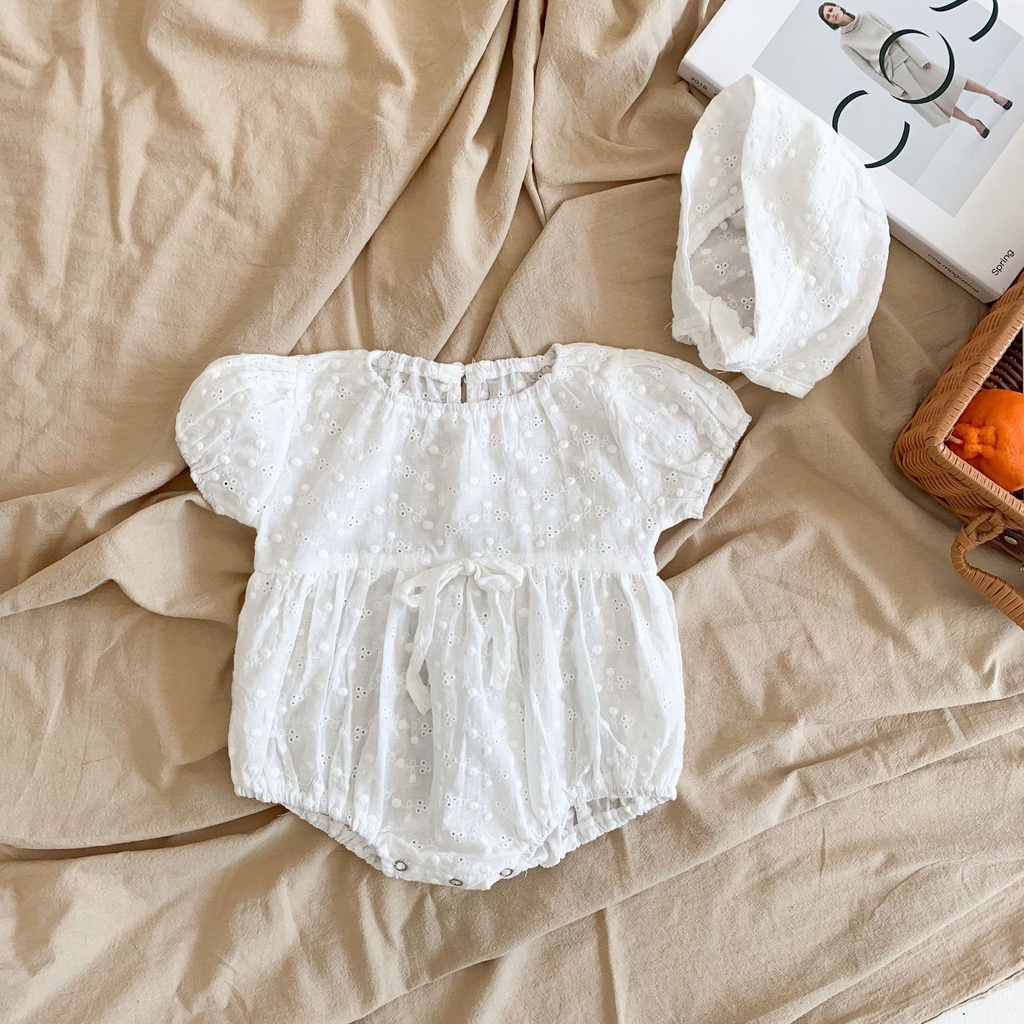 Áo Liền Quần Bằng Cotton Họa Tiết Hoa Phong Cách Hàn Quốc Thời Trang Mùa Hè Dành Cho Bé Gái 0861