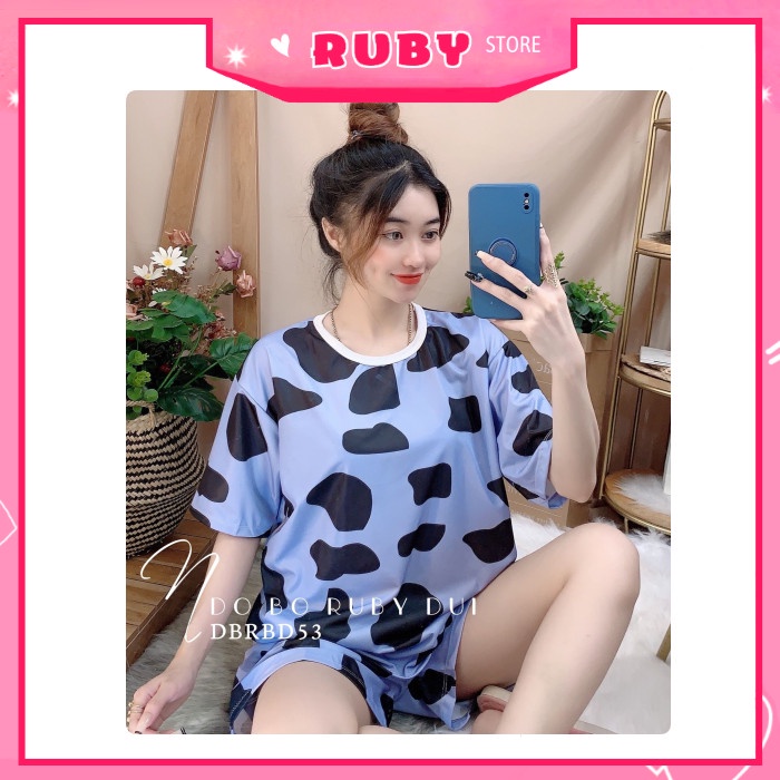 Set Áo Quần Bò Sữa Đốm Loang Unisex Nhiều Mẫu BIG SIZE Nam Nữ ❤ Bộ thun mặc nhà Phom Rộng ❤ DBRBD
