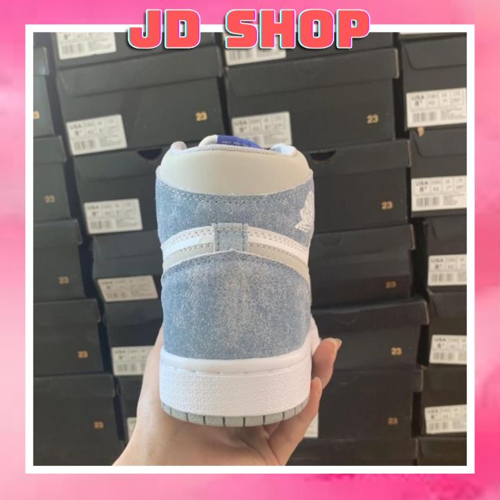 Giày Jordan 1 cao cổ Hyper Royal xanh nỉ, Giày JD1 xanh nỉ cổ cao siêu hot 2021 Full Box Bill | BigBuy360 - bigbuy360.vn