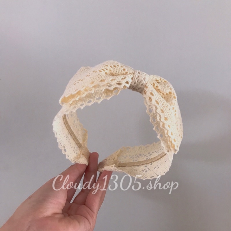 Cài tóc/Bờm tóc ren vintage bản 6cm cho bé và bạn gái