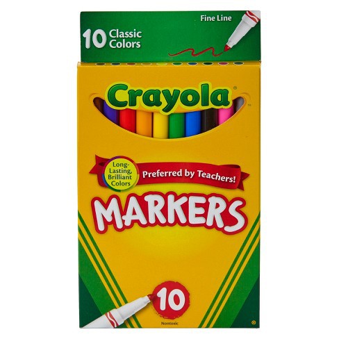 HỘP 10 CÂY BÚT LÔNG CRAYOLA MARKERS NÉT MẢNH